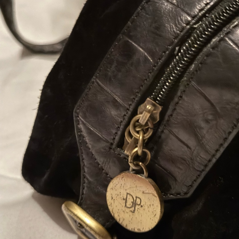 Black Suede/Leather Donald Pliner Purse